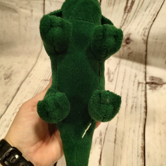 Dakin Dinosaur Triceratops Bean Bag Plush Kelly Green 11" long Toy Dino Horns - Picture 3 of 5